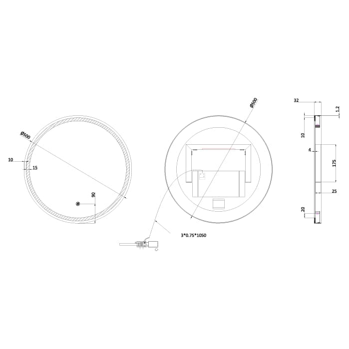 Crosswater Illuminated Mirror Crosswater Infinity Round Framed LED Illuminated Mirror