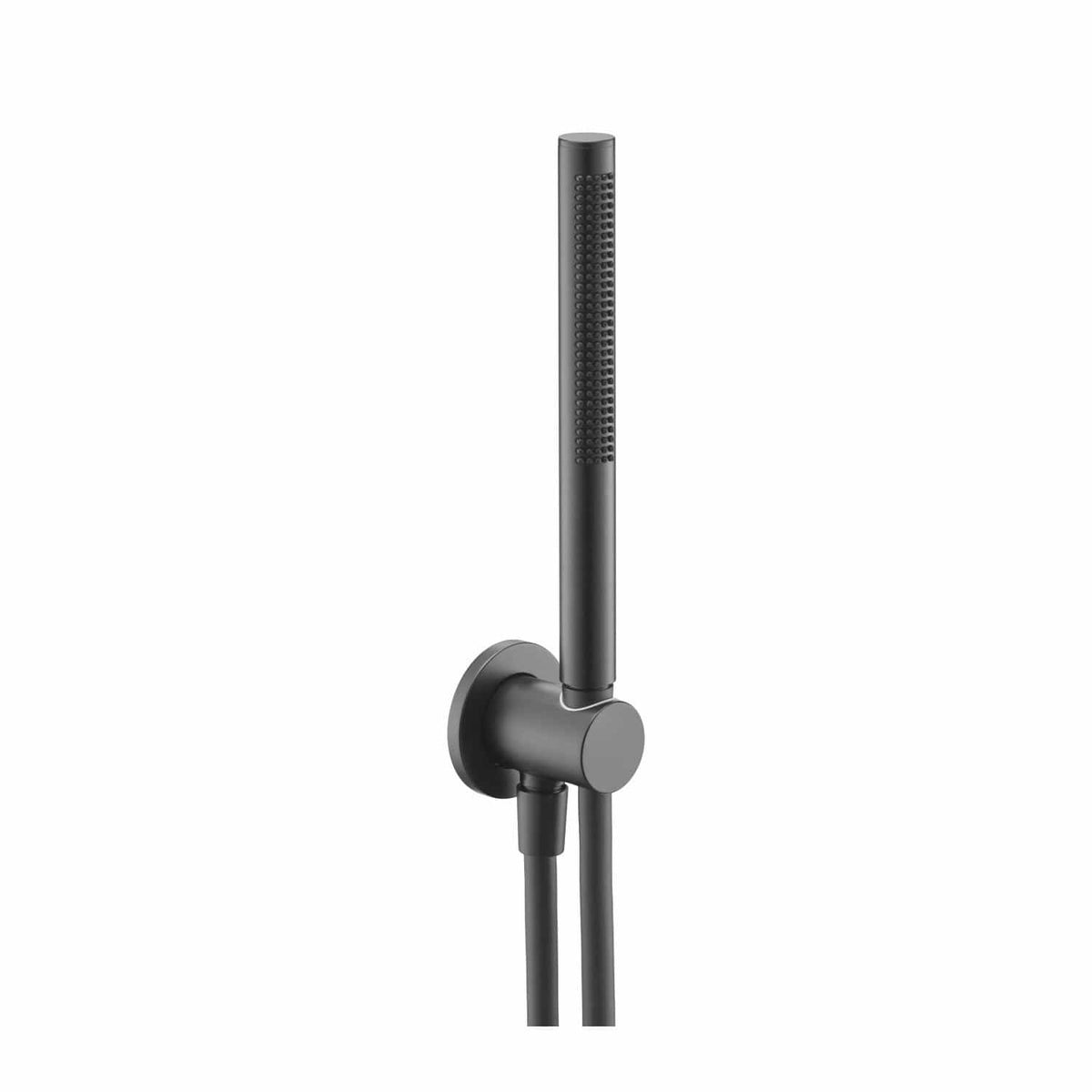 JTP Shower Handset Matt Black JTP VOS Wall Mounted Designer Round Outlet with Shower Handset and Hose