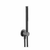 JTP Shower Handset Matt Black JTP VOS Wall Mounted Designer Round Outlet with Shower Handset and Hose