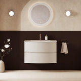 Crosswater Wall Mounted Vanity Unit 800mm / White Gloss / Ice White Basin - 1 Tap Hole Crosswater Svelte Wall Hung Vanity Unit with Basin