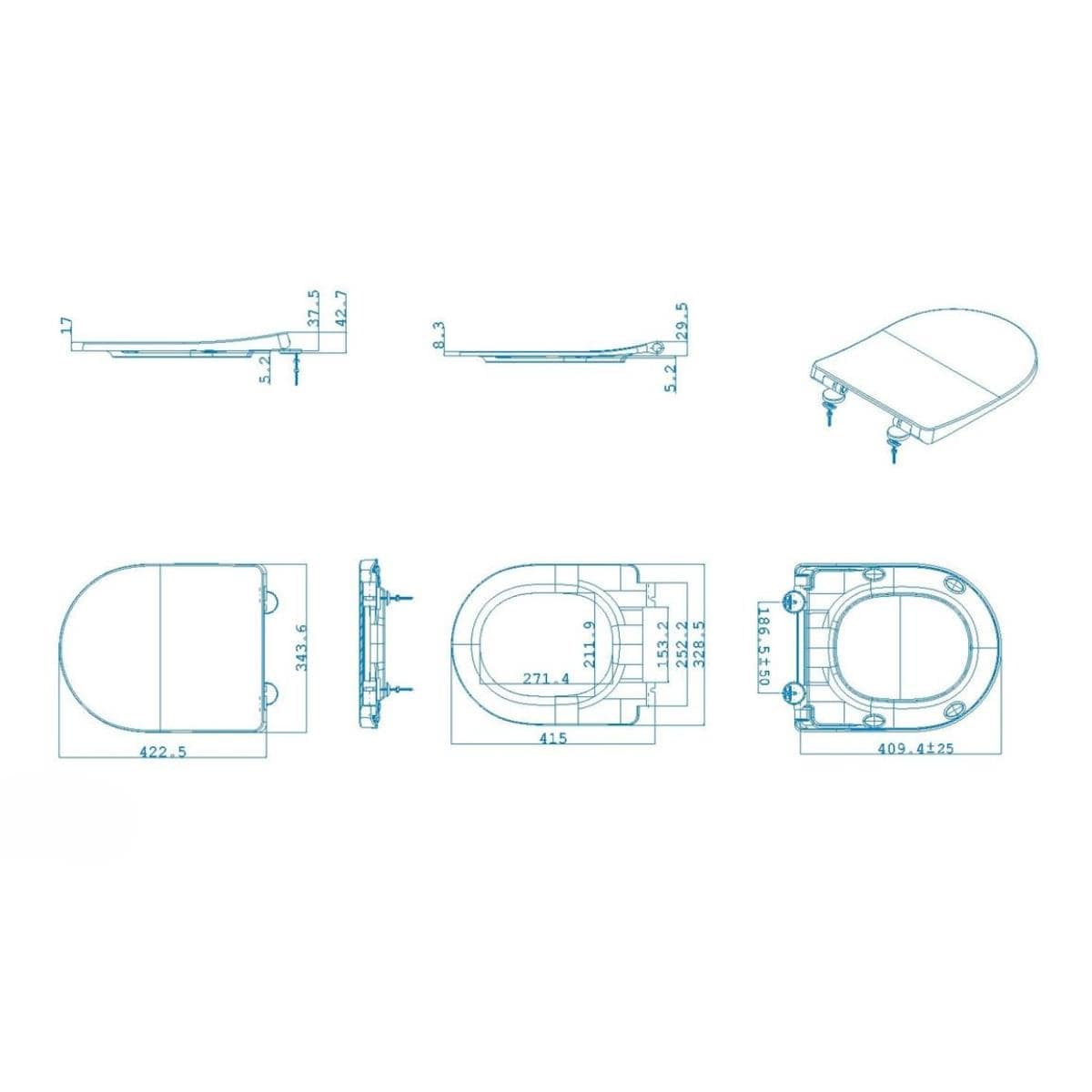 Aquarius Bathrooms Close Coupled Toilet Aquarius Emma Rimless ProFlush Short Projection Fully Shrouded Close Coupled Toilet with Soft Close Seat