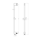 Crosswater Svelte Shower Riser Rail with Integrated Wall Outlet in Chrome
