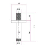 Imex Fixed Shower Arm Imex Round 75mm Ceiling Mounted Shower Arm