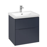 Villeroy & Boch Wall Mounted Vanity Unit Villeroy & Boch Subway 3.0 Wall Hung 600mm Two Drawer Vanity Unit with Basin