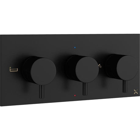 Crosswater Concealed Shower Valve Crosswater MPRO 3 Outlet, 3 Handle Landscape Concealed Thermostatic Shower Valve