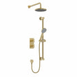 Heritage Concealed Shower Set Brushed Brass Heritage Salcombe Concealed Thermostatic Shower Valve with Fixed Shower Head, Handset and Flexible Riser