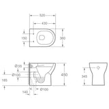 Imex Back To Wall Toilet Imex Ronda Comfort Height Rimless Back to Wall Toilet with Soft Close Seat