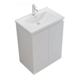 Aquarius Bathrooms Floor Standing Vanity Unit 600mm Aquarius Halite Waterproof Floor Standing Vanity Unit in Gloss White with 1 Tap Hole Basin