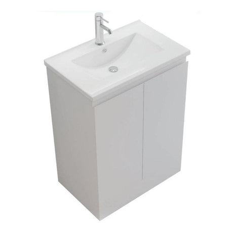 Aquarius Bathrooms Floor Standing Vanity Unit 600mm Aquarius Halite Waterproof Floor Standing Vanity Unit in Gloss White with 1 Tap Hole Basin