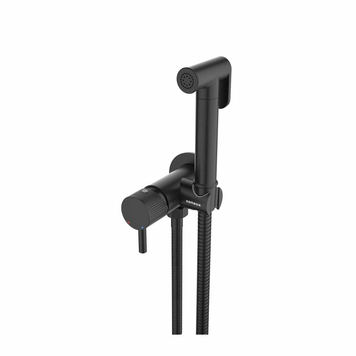 Saneux Douche Satin Black / Fluted Saneux Cos Douche Kit with Handset and Holder