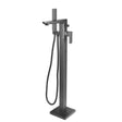 Aquarius Freestanding Bath Filler Gunmetal Grey Aquarius Hydro Floor Standing Bath Shower Mixer Tap with Shower Kit