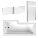 Aquarius Bathrooms L-Shaped Shower Bath Aquarius Urbano L-Shape Square Shower Bath Pack with Screen and Panel