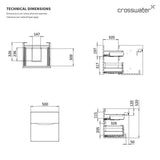 Crosswater Wall Mounted Vanity Unit Crosswater Glide II Wall Mounted Two Drawer Vanity Unit with Worktop