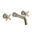 Heritage Wall Mounted Basin Tap Brushed Brass Heritage Salcombe 3 Hole Wall Mounted Basin Mixer Tap
