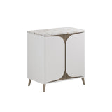 Crosswater Floor Standing Vanity Unit Matt White / Crosswater Tambour Worktop - Gold Vein Estatuario Crosswater Tambour Vanity Unit with Basin or Worktop - 800mm - Two Door - Floor Standing