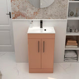 Imex Floor Standing Vanity Unit Terracotta / White Imex Croma Floor Standing Double Door 500mm Vanity Unit with 1 Tap Hole Basin
