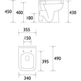 Heritage Back To Wall Toilet Heritage Caversham 600mm WC Unit, Cistern, Clinton Back to Wall Toilet and Soft Close Seat Bundle