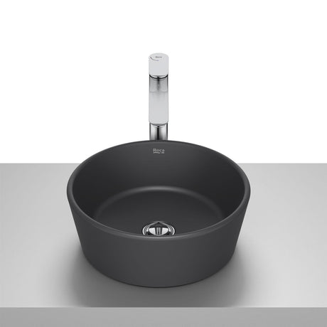 Roca Countertop Basin Matt Black Roca Optica  Round Countertop Basin