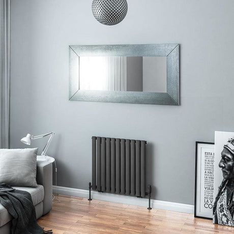 Eastbrook Panel Radiator 600 x 648mm Eastbrook Tunstall Straight Horizontal Designer Radiator in Matt Anthracite