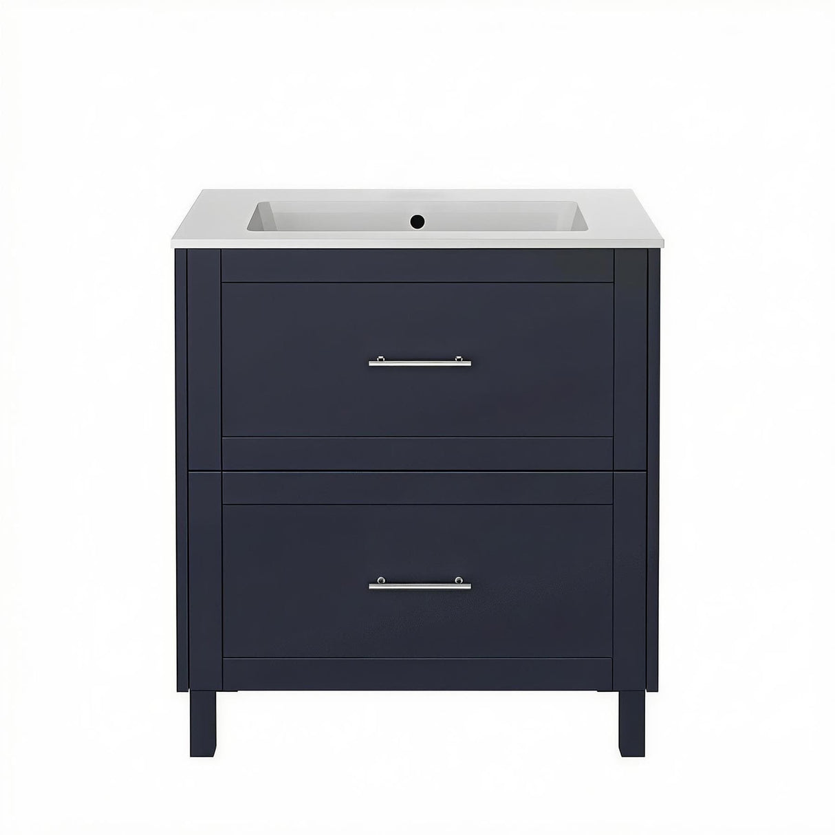 Heritage Floor Standing Vanity Unit Midnight Blue Heritage Lynton 800mm Floor Standing 2 Drawer Vanity Unit and Basin Bundle