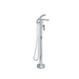 Imex Freestanding Bath Filler Brushed Brass Imex Blade Floor Standing Bath Shower Mixer Tap wth Hose and Handset