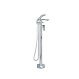Imex Freestanding Bath Filler Brushed Brass Imex Blade Floor Standing Bath Shower Mixer Tap wth Hose and Handset