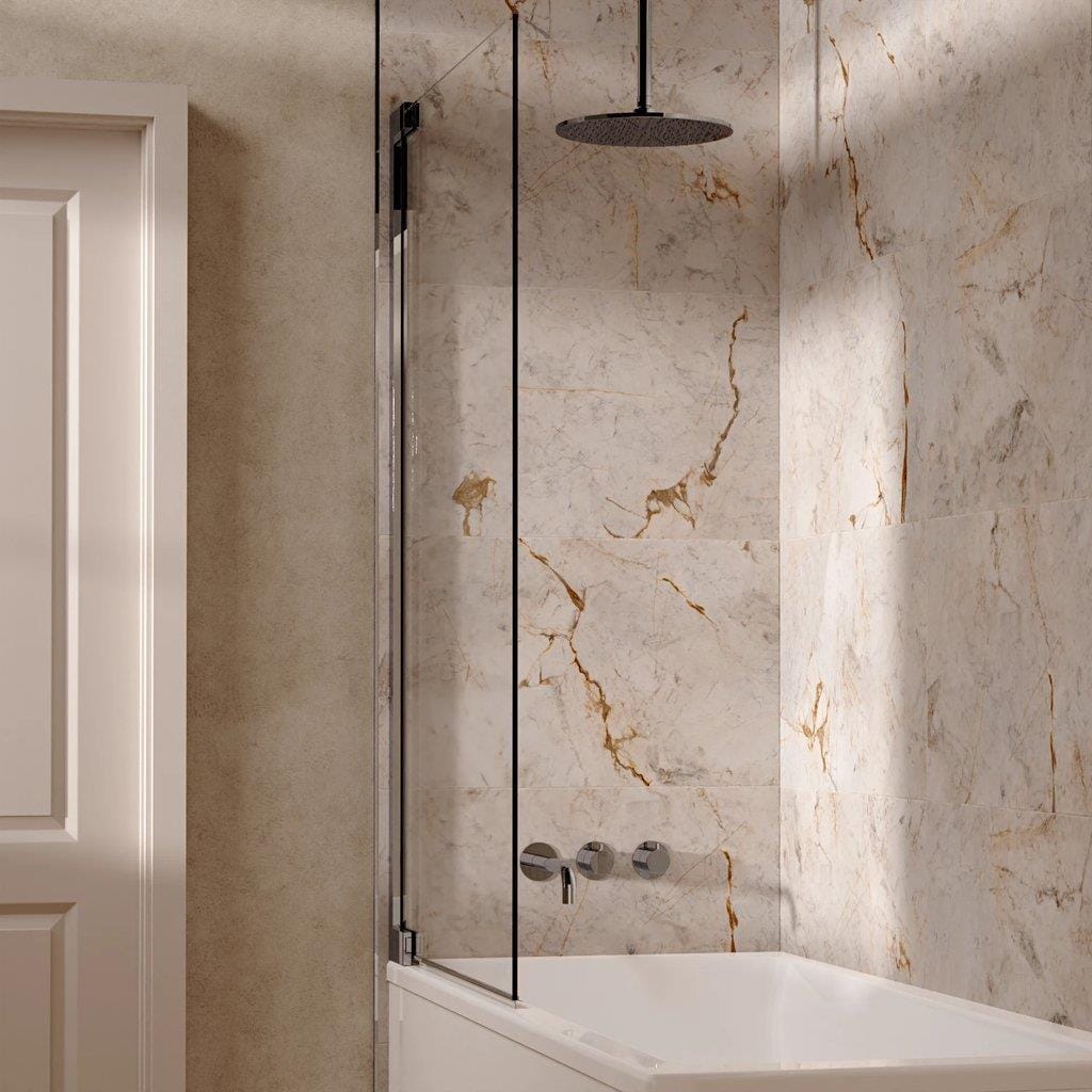 UK Bathroom Store Concealed Shower Set Chrome / Ceiling Arm / 300mm Crosswater Module Shower Set 3 with Fixed Overhead Shower and Bath Spout