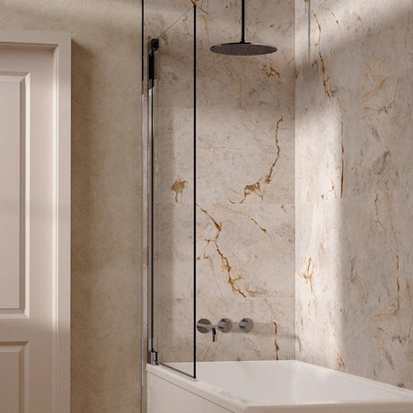 UK Bathroom Store Concealed Shower Set Chrome / Ceiling Arm / 300mm Crosswater Module Shower Set 3 with Fixed Overhead Shower and Bath Spout