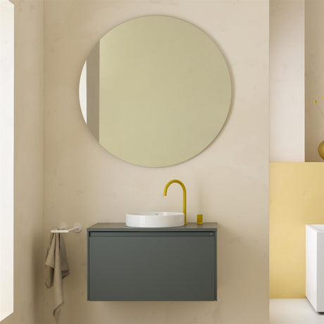 Roca Wall Mounted Vanity Unit Matt Green Roca Ona 800mm Wall Mounted One Drawer Vanity Unit with Countertop