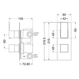 Aquarius Bathrooms Concealed Shower Valve Aquarius Tetra 2-Outlet Thermostatic Concealed Valve with Diverter
