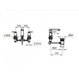 Sagittarius Bath Mixer Sagittarius Eclipse Flat Swivel Spout 3 Hole Bath Mixer Tap in Chrome