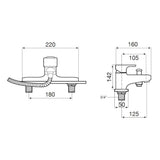 Roca Bath Shower Mixer Roca L20 Deck Mounted Bath and Shower Mixer Tap with Handset, Hose and Bracket
