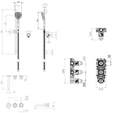 UK Bathroom Store Concealed Shower Set Crosswater Module Shower Set 4 with Riser Rail Kit and Bath Spout