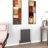 Eastbrook Panel Radiator 600 x 470 / Electric Only Eastbrook Charlton Horizontal Aluminium Designer Radiator in Matt Anthracite