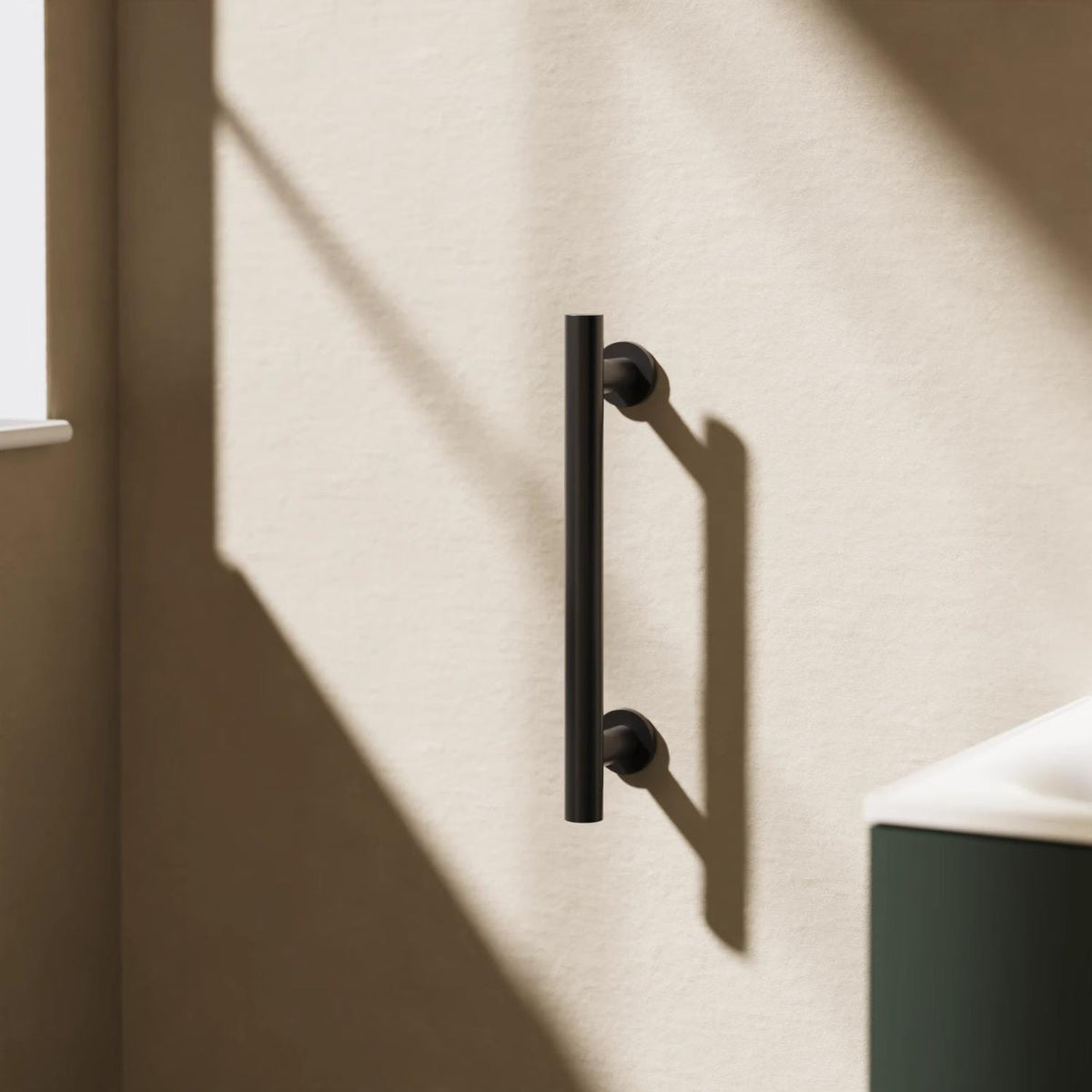 Crosswater Grab Rail/Bar Matt Black / 400mm Crosswater Straight Grab Bar