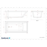 Eastbrook Portland Single Ended Bath 1600 x 800mm in 5mm White Acrylic