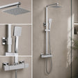 Aquarius Bathrooms Exposed Shower Set Chrome Aquarius RainLux Eco Square Adjustable Exposed Bar Shower System