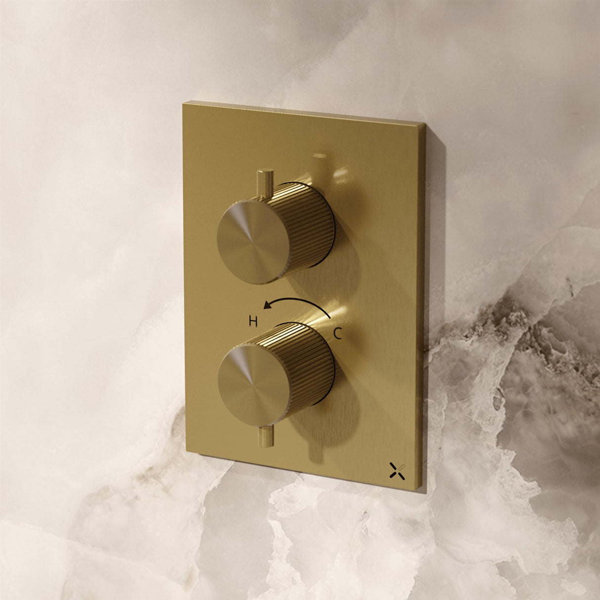 Crosswater Concealed Shower Valve Stainless Brushed Brass Effect Crosswater 3ONE6 Lever 1 Outlet Trimset