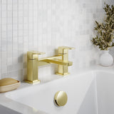Aquarius Bathrooms Bath Mixer Brushed Brass Aquarius Tetra 2-Hole Deck Mounted Bath Mixer Tap