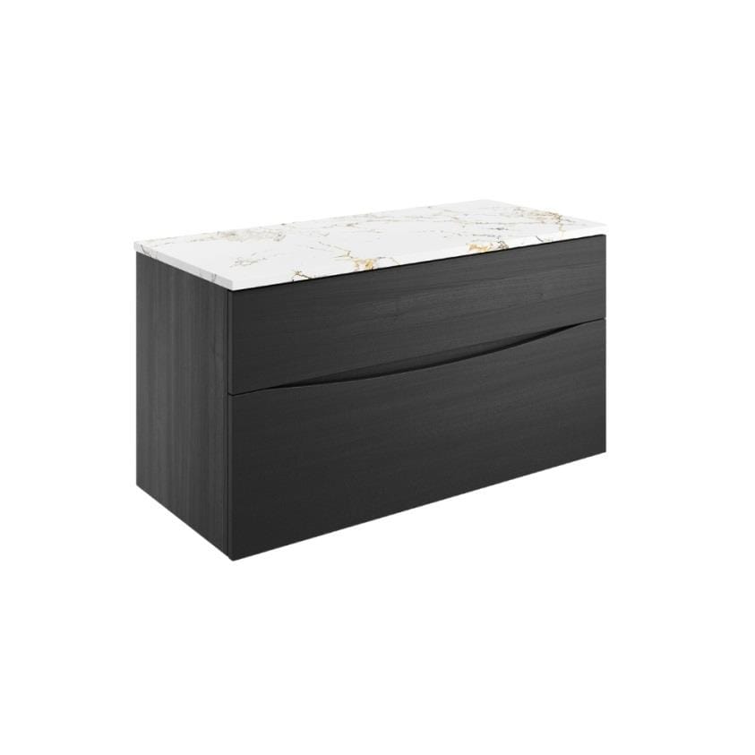 Crosswater Wall Mounted Vanity Unit Crosswater Glide II Wall Mounted Two Drawer Vanity Unit with Worktop
