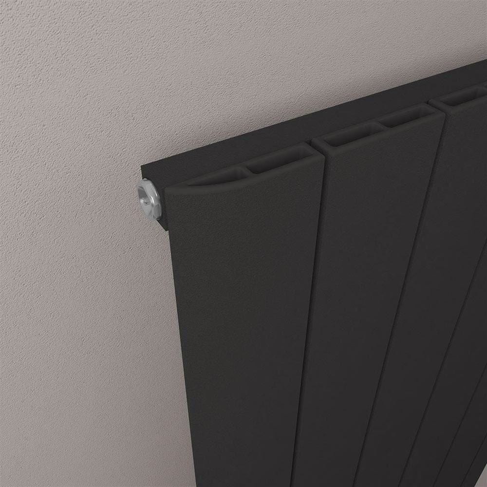 Eastbrook Panel Radiator Eastbrook Peretti Straight Vertical Aluminium Radiator in Matt Black