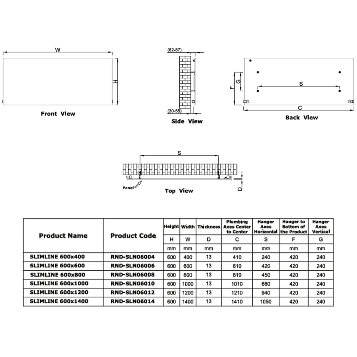 Reina Panel Radiator Reina Slimline Horizontal Central Heating Flat Panel Radiator