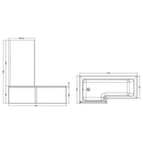 Aquarius Bathrooms L-Shaped Shower Bath Aquarius Urbano L-Shape Square Shower Bath Pack with Screen and Panel