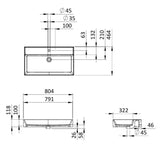 Crosswater Wall Mounted Vanity Unit Crosswater Avenue 800mm Two Drawer Wall Mounted Vanity Unit with Basin