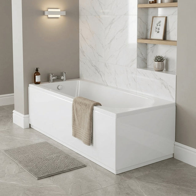Aquarius Bathrooms Single Ended Bath 1500 x 700mm Aquarius Elter Single Ended Bath With Legs Set