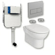Aquarius Bathrooms Back To Wall Toilet Chrome / Square Aquarius Urbano Rimless Back to Wall Toilet Pack with Cistern, Flush Plate, Soft Closing Seat and Hinge Covers
