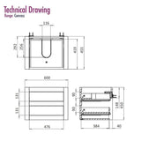 Crosswater Wall Mounted Vanity Unit Crosswater Canvass Vanity Unit with White Carrara Marble Effect Worktop