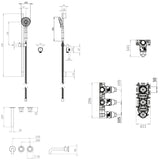 UK Bathroom Store Concealed Shower Set Crosswater Module Shower Set 4 with Riser Rail Kit and Bath Spout
