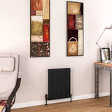 Eastbrook Panel Radiator 600 x 470 / Dual Fuel Eastbrook Charlton Horizontal Aluminium Designer Radiator in Matt Black