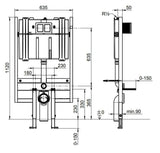Villeroy & Boch Wall Hung WC Frame Villeroy & Boch VICONNECT Compact Wall Mounted Cistern Frame - 1120mm x 635mm